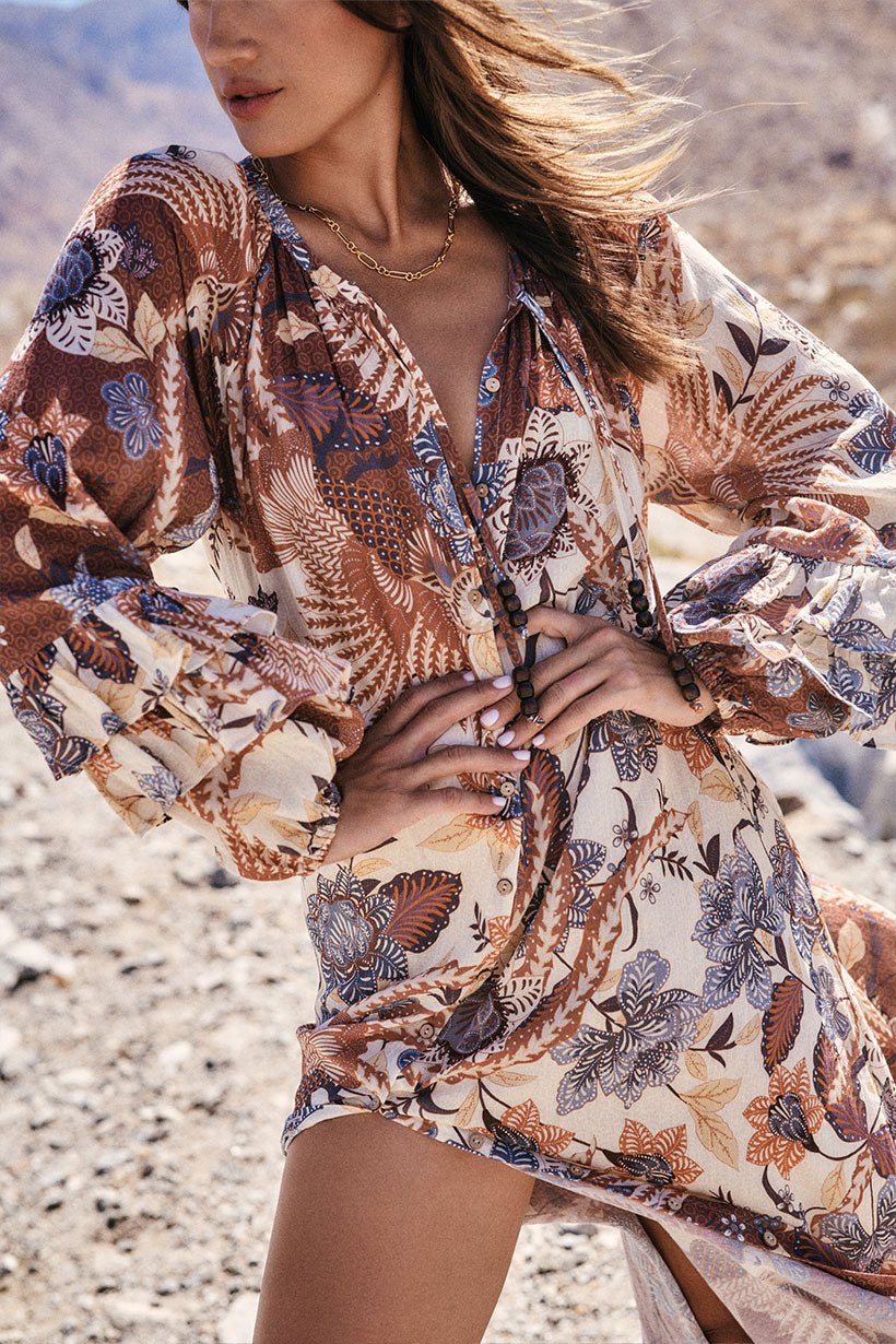 Spell Volcano Goddess Gown - Coconut - Meadow Collectivecaftan