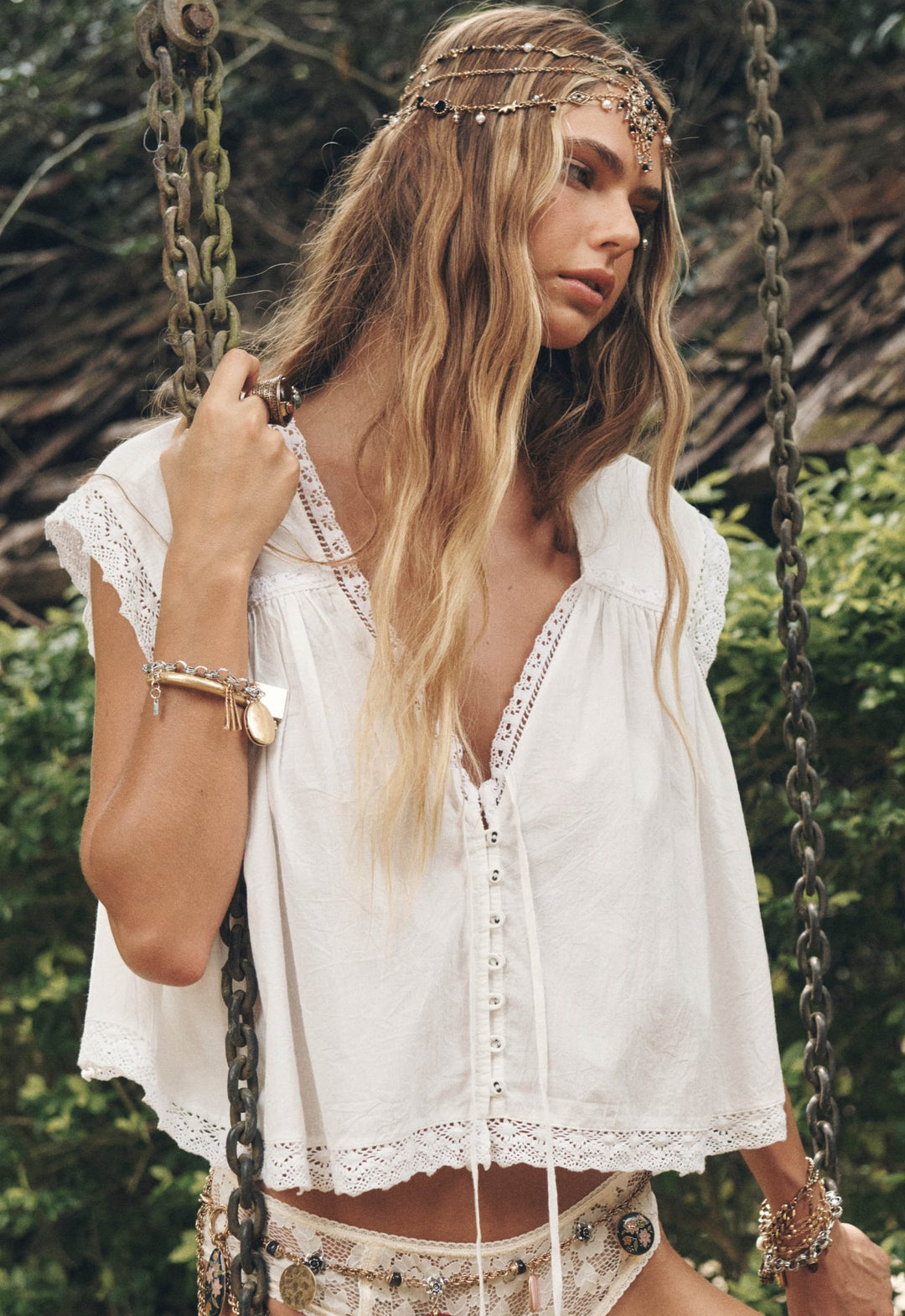 Spell Young At Heart Crop Blouse - Antique White - Meadow Collectiveblouse