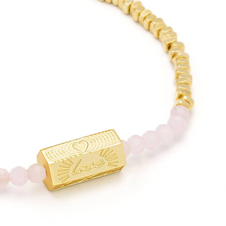 Stella Bracelet - Love/Rose Quartz/Gold - Meadow Collectivebracelet