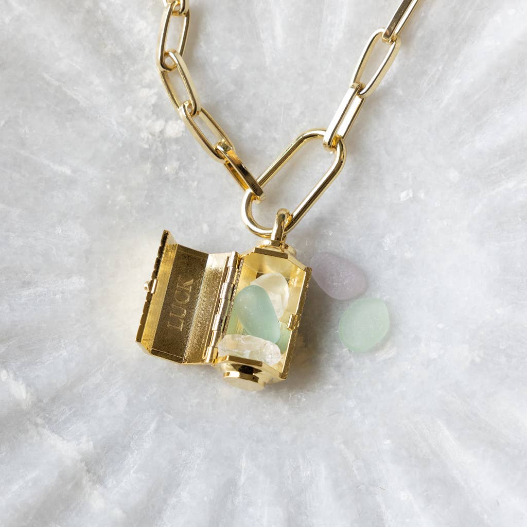 Stella Locket Necklace - Positive Energy/Pyrite/Gold - Meadow Collectivenecklace