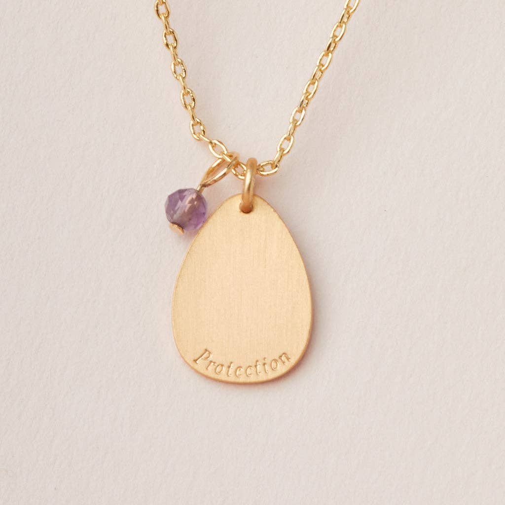 Stone Intention Charm Necklace - Amethyst/Gold - Meadow Collectivecharm necklace