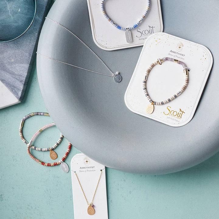 Stone Intention Charm Necklace - Amethyst/Gold - Meadow Collectivecharm necklace