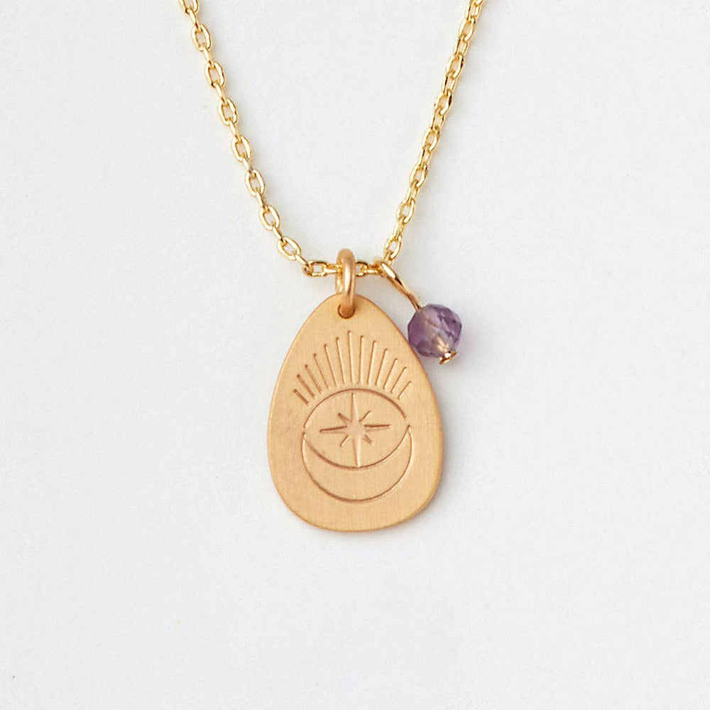 Stone Intention Charm Necklace - Amethyst/Gold - Meadow Collectivecharm necklace