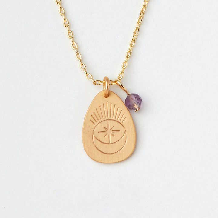 Stone Intention Charm Necklace - Amethyst/Gold - Meadow Collectivecharm necklace