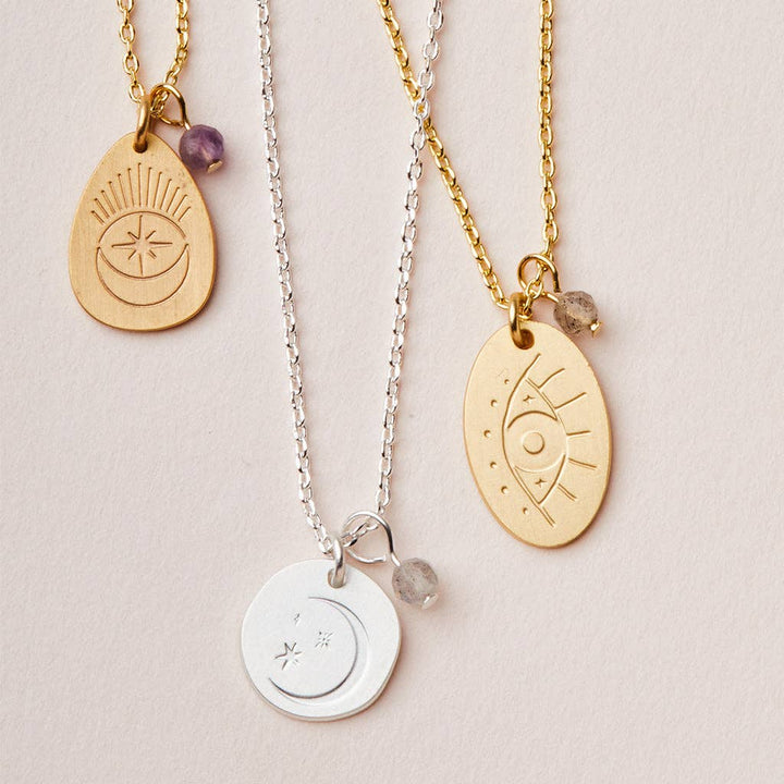 Stone Intention Charm Necklace - Amethyst/Gold - Meadow Collectivecharm necklace
