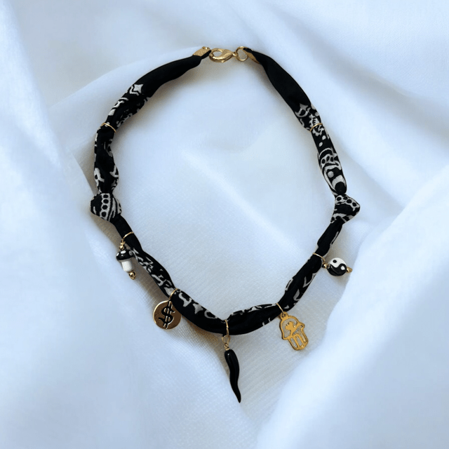 Summer Bandana Charm Necklace - 7 different colors - Meadow Collectivebandana charm necklace