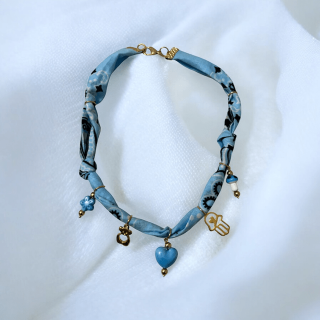 Summer Bandana Charm Necklace - 7 different colors - Meadow Collectivebandana charm necklace