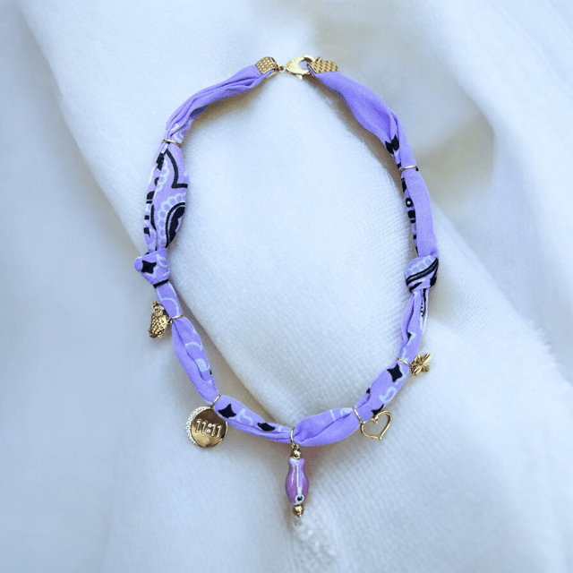 Summer Bandana Charm Necklace - 7 different colors - Meadow Collectivebandana charm necklace