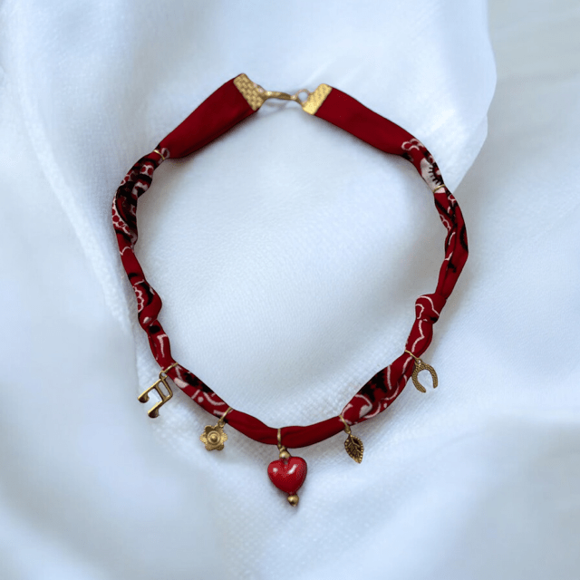 Summer Bandana Charm Necklace - 7 different colors - Meadow Collectivebandana charm necklace