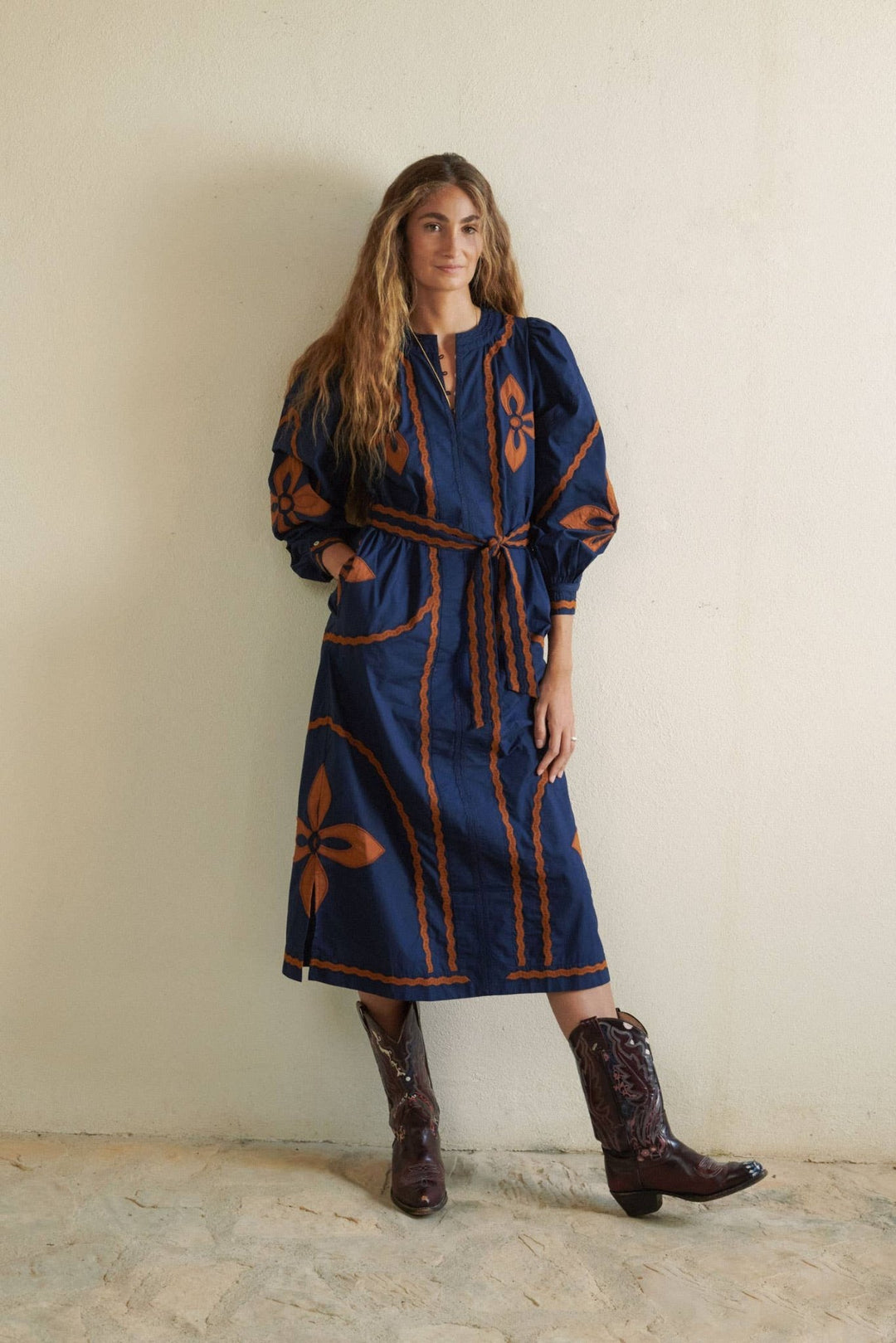 Susan Navy Midi Dress - Meadow Collectivemidi dress