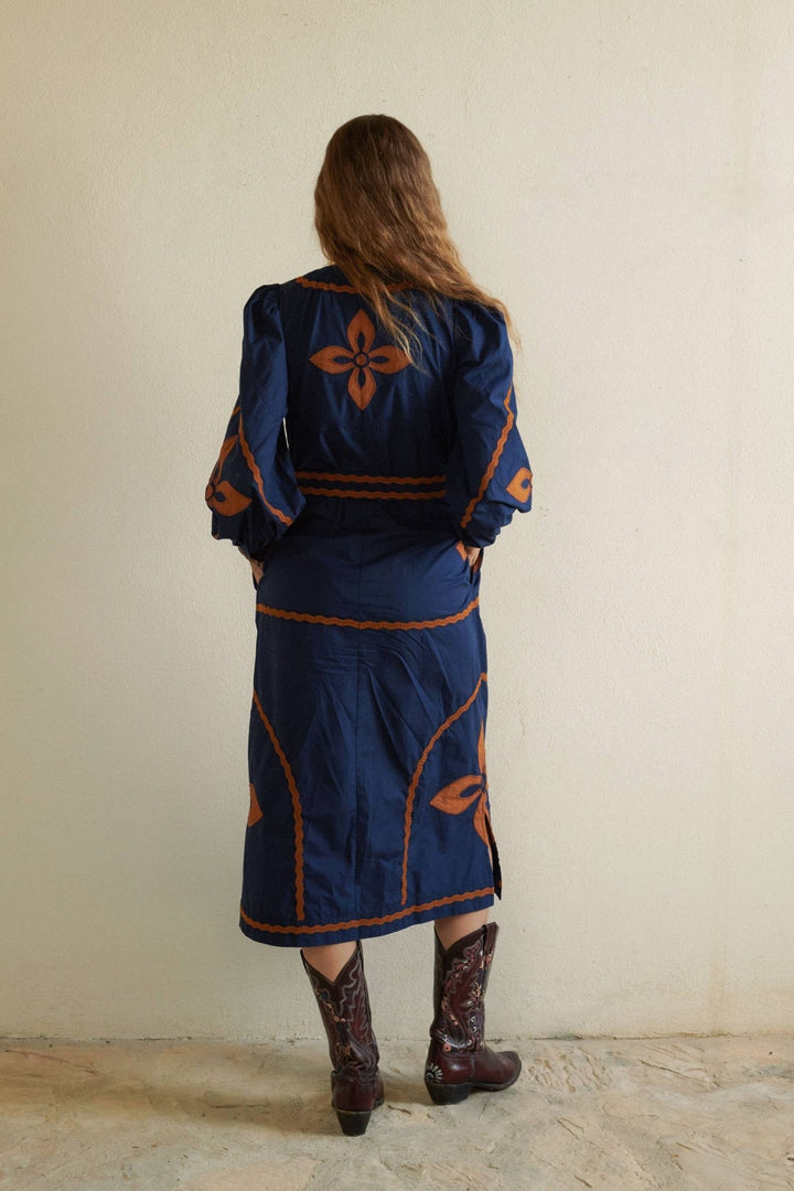 Susan Navy Midi Dress - Meadow Collectivemidi dress