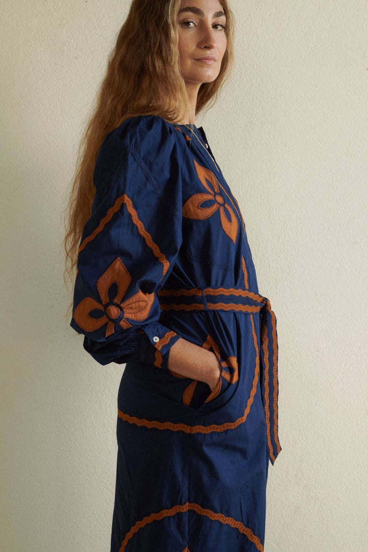 Susan Navy Midi Dress - Meadow Collectivemidi dress