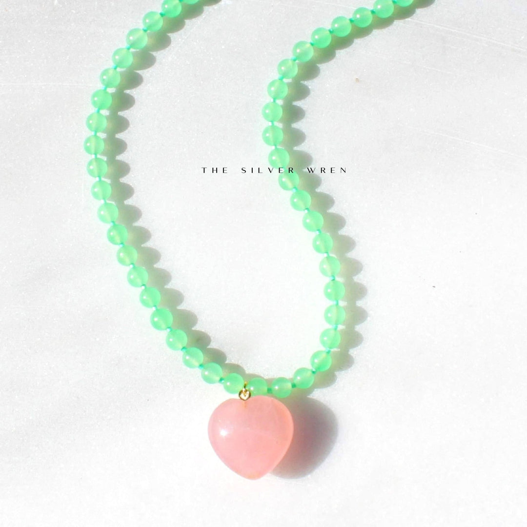Tansy Beaded Heart Necklace - Meadow CollectiveNecklace