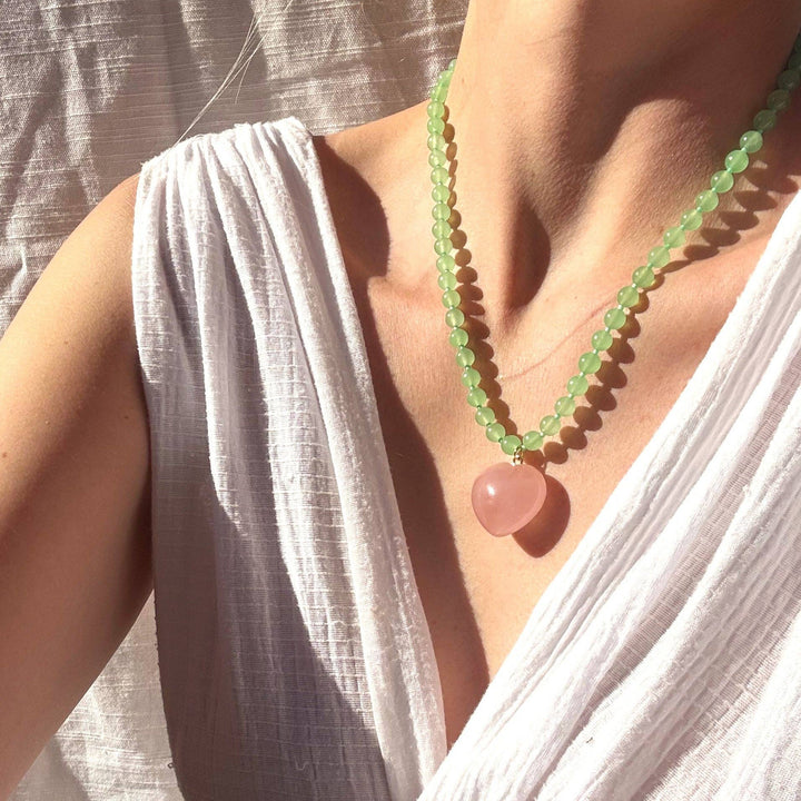 Tansy Beaded Heart Necklace - Meadow CollectiveNecklace