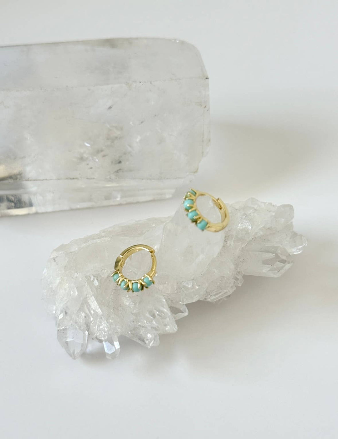 Tanya Turquoise Petit Gold Huggie Earrings – Tramps+Thieves - Meadow Collectiveearrings