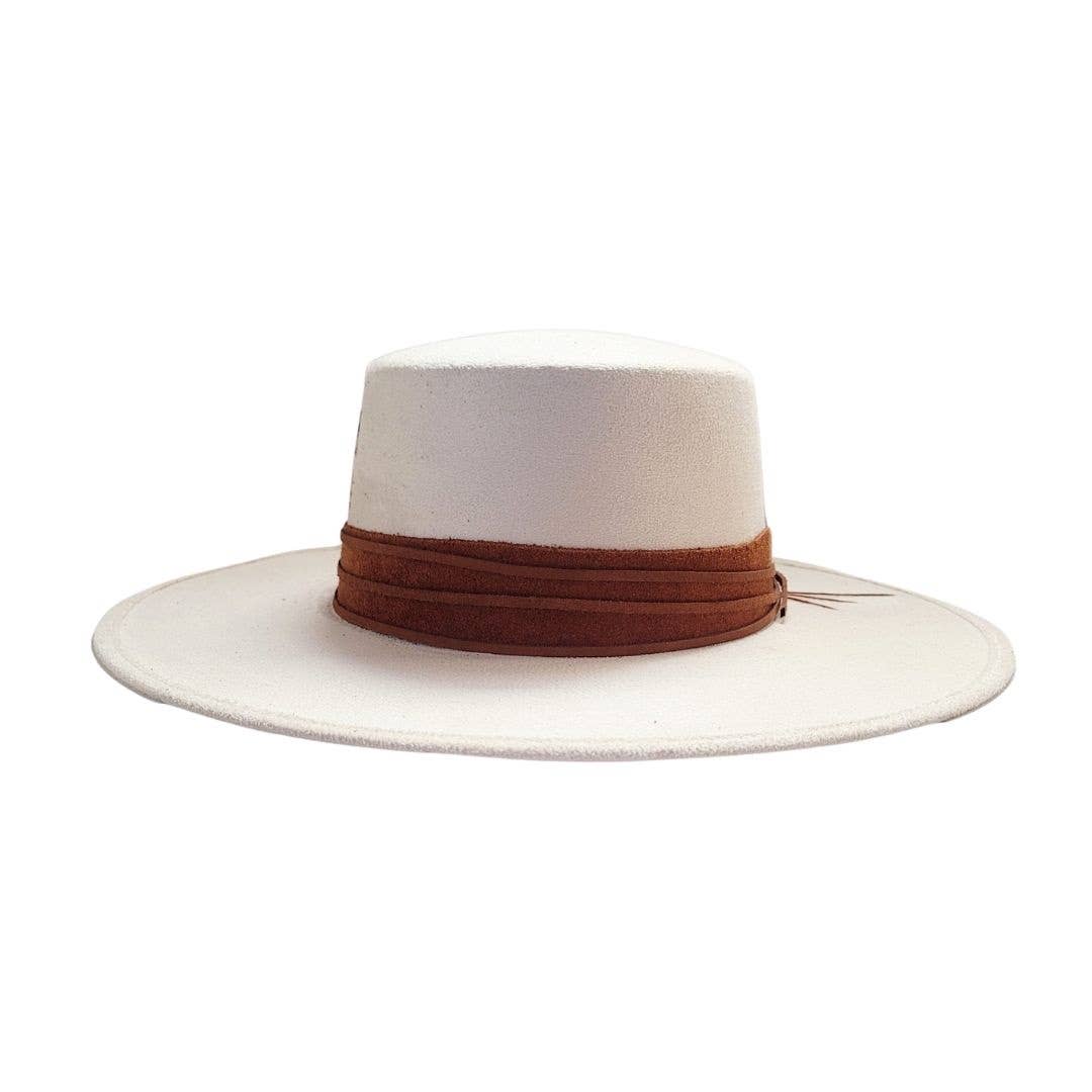 Tasha Boater Crown Hat - Beige - Meadow Collectivehat