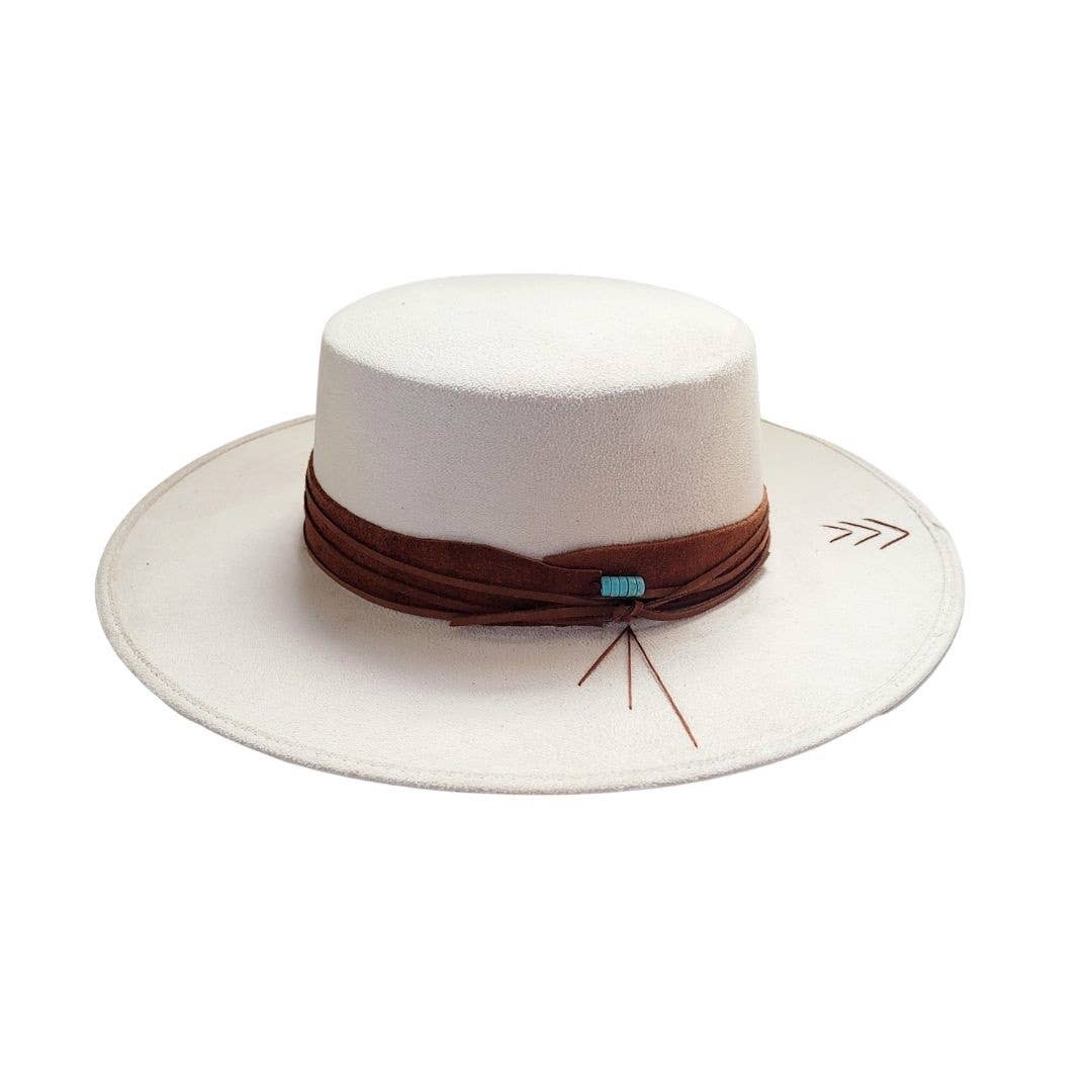 Tasha Boater Crown Hat - Beige - Meadow Collectivehat