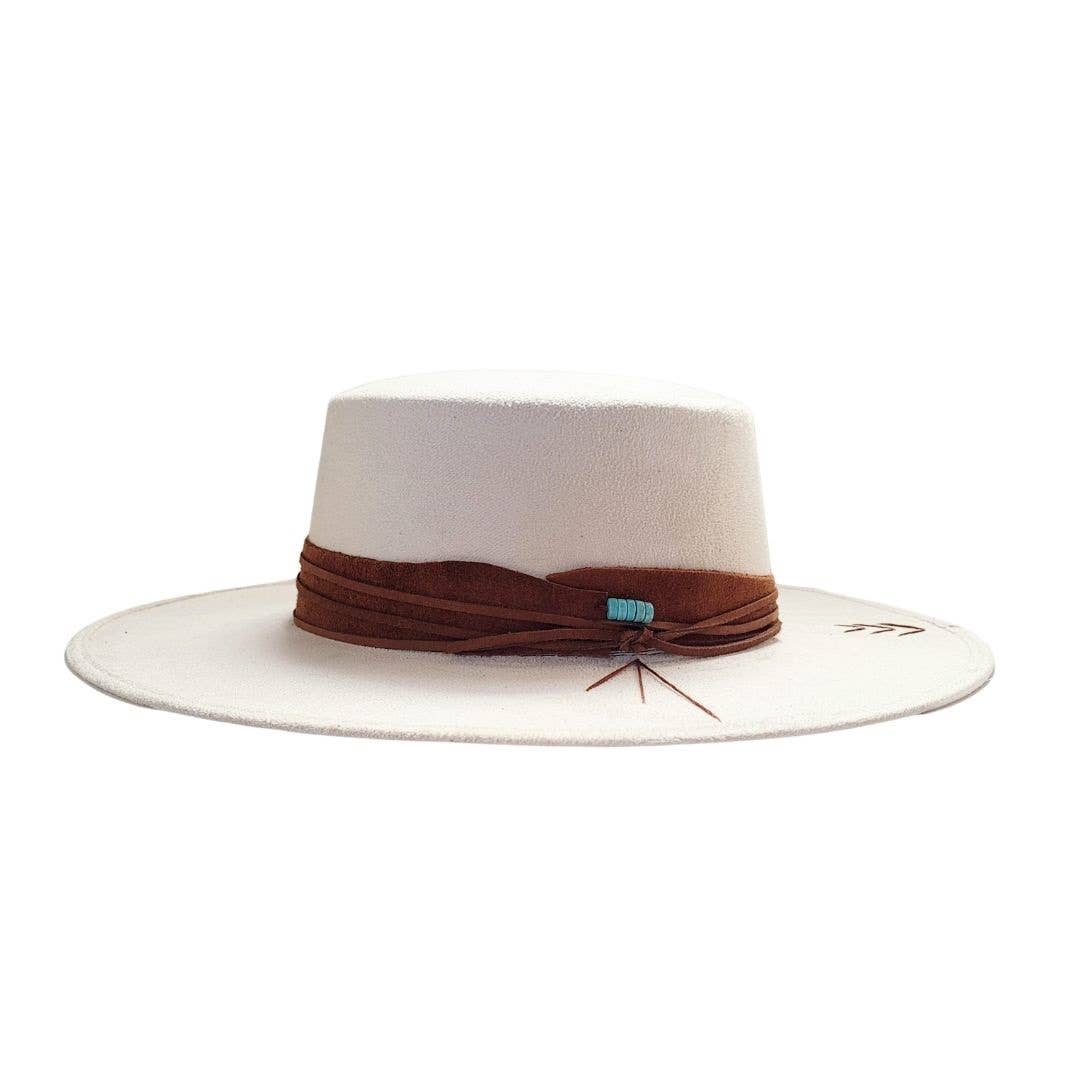 Tasha Boater Crown Hat - Beige - Meadow Collectivehat