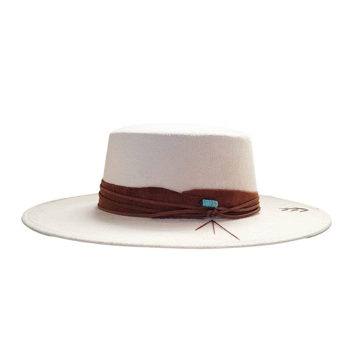 Tasha Boater Crown Hat - Beige - Meadow Collectivehat