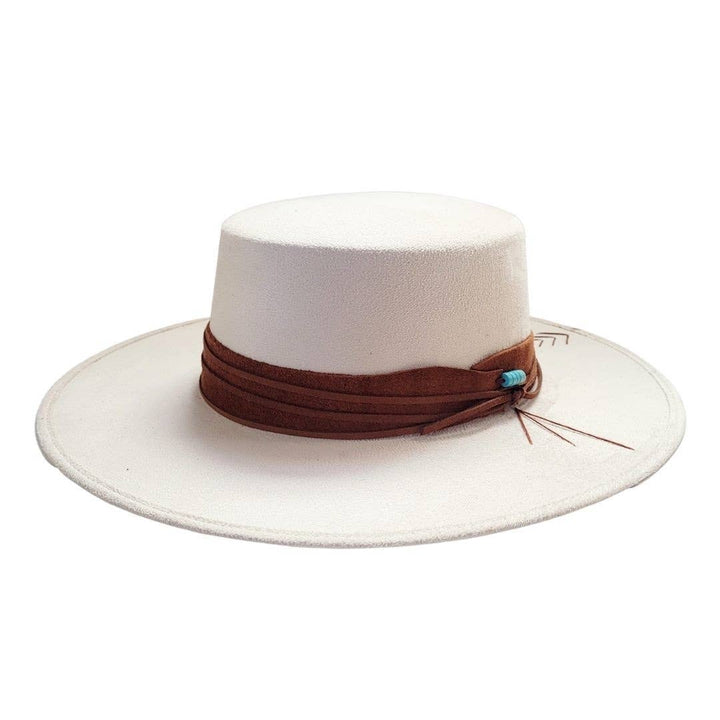 Tasha Boater Crown Hat - Beige - Meadow Collectivehat