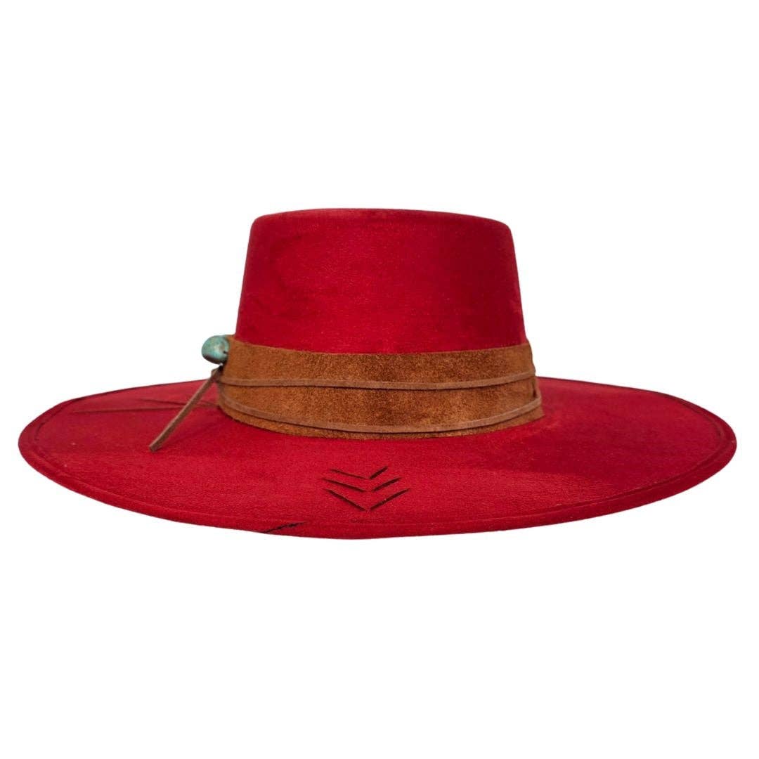 Tasha Boater Crown Hat - Red - Meadow Collectivehat