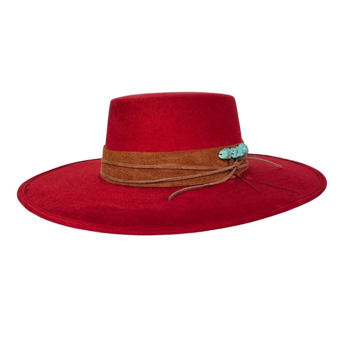 Tasha Boater Crown Hat - Red - Meadow Collectivehat