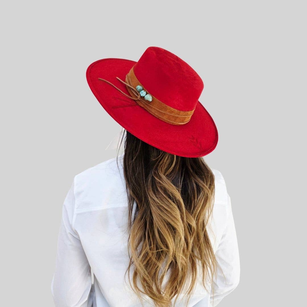 Tasha Boater Crown Hat - Red - Meadow Collectivehat
