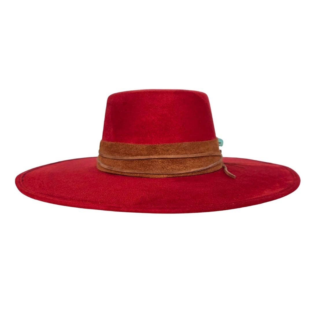 Tasha Boater Crown Hat - Red - Meadow Collectivehat