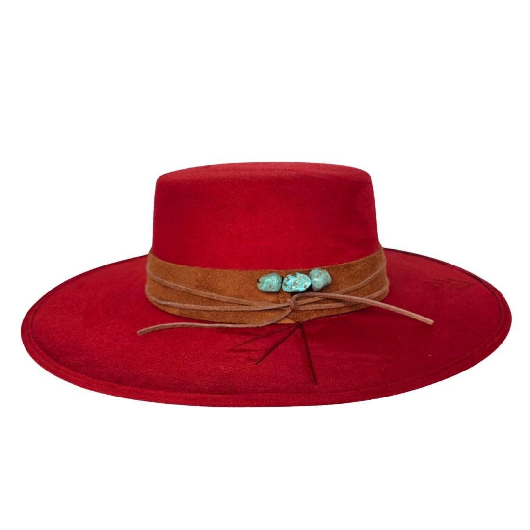 Tasha Boater Crown Hat - Red - Meadow Collectivehat