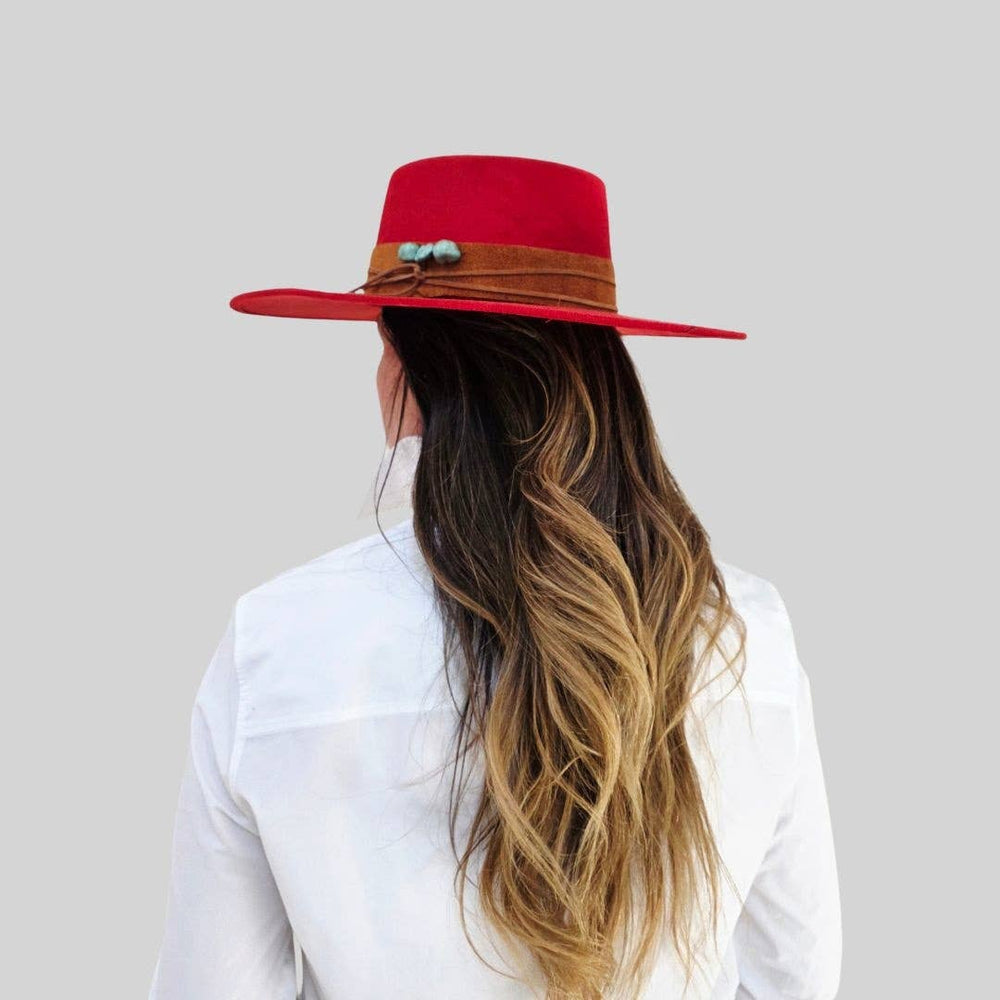 Tasha Boater Crown Hat - Red - Meadow Collectivehat