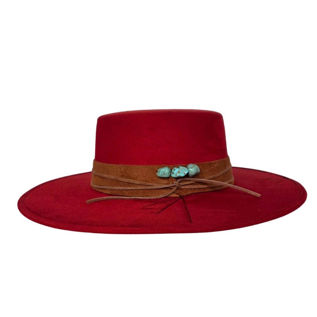 Tasha Boater Crown Hat - Red - Meadow Collectivehat