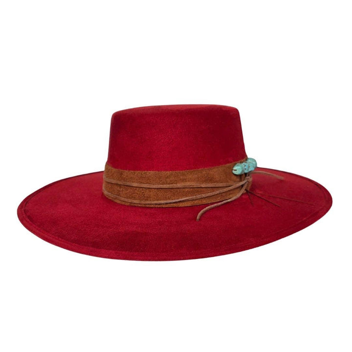 Tasha Boater Crown Hat - Red - Meadow Collectivehat