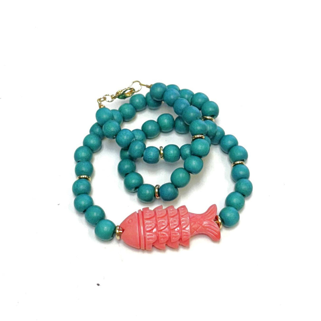 Teal Hazel Fish Necklace - Meadow CollectiveNecklace