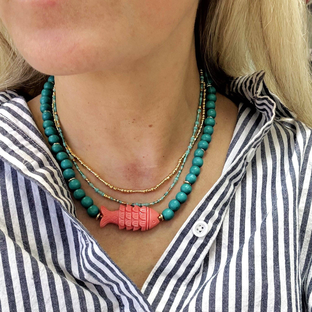 Teal Hazel Fish Necklace - Meadow CollectiveNecklace