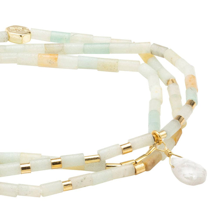 Teardrop Stone Wrap Amazonite/Howlite/Gold - Courage - Meadow Collectivebracelet