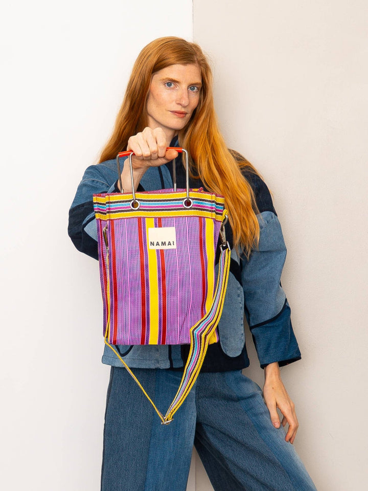 The Goa Mini Market Recycled Nylon Tote Bag - Candy Stripe - Meadow CollectiveTote Bag