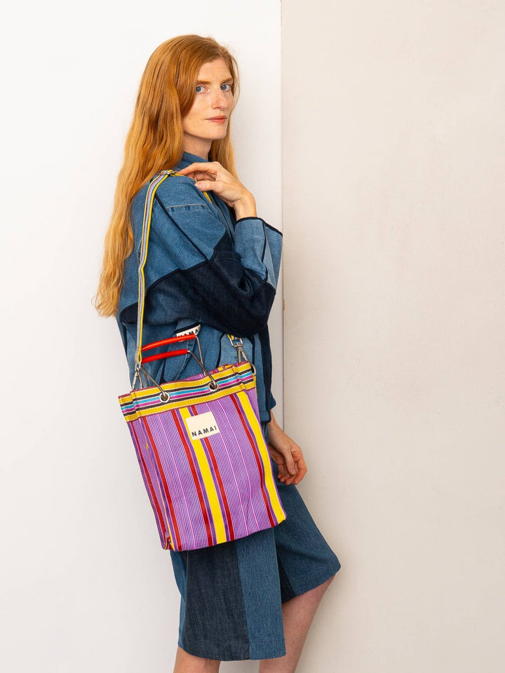 The Goa Mini Market Recycled Nylon Tote Bag - Candy Stripe - Meadow CollectiveTote Bag