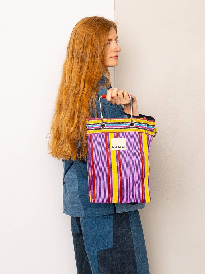 The Goa Mini Market Recycled Nylon Tote Bag - Candy Stripe - Meadow CollectiveTote Bag