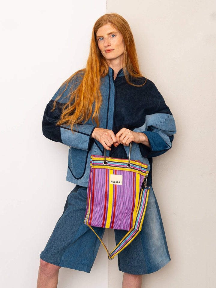 The Goa Mini Market Recycled Nylon Tote Bag - Candy Stripe - Meadow CollectiveTote Bag