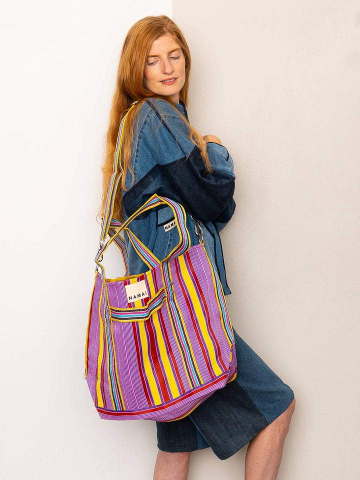 The Goa Recycled Nylon Travel Tote - Candy Stripe - Meadow CollectiveTote Bag