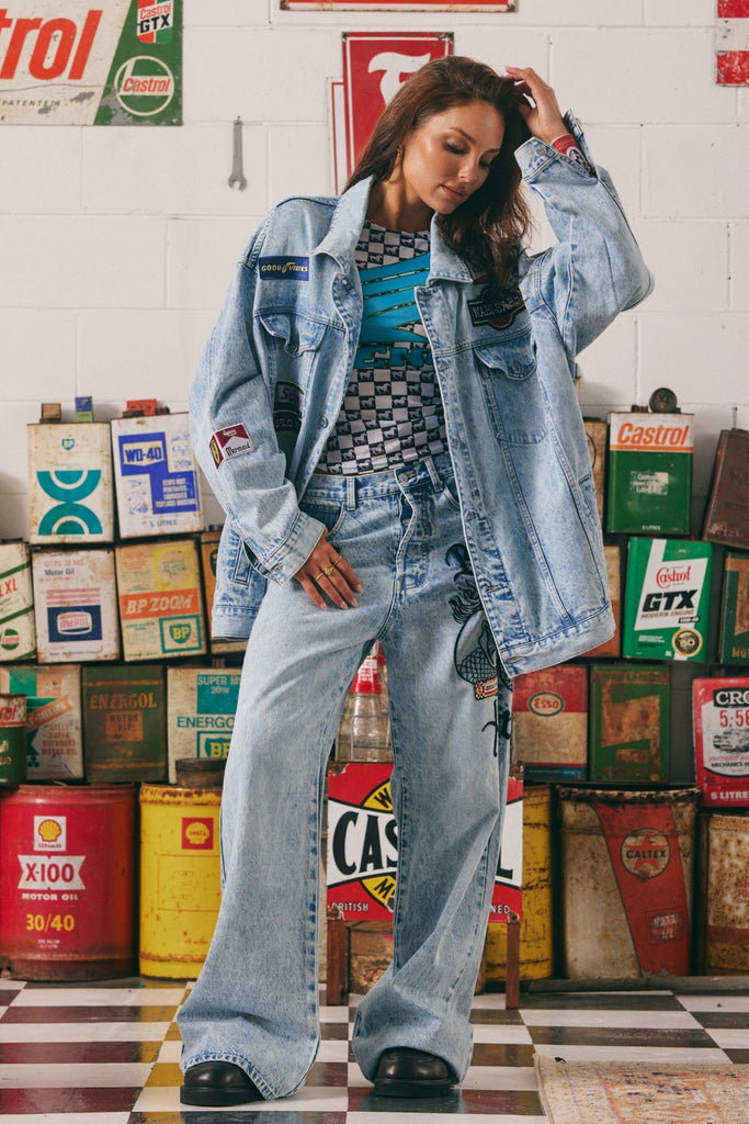 Sabbi The Mermaid Racing Denim Jacket – Meadow Collective