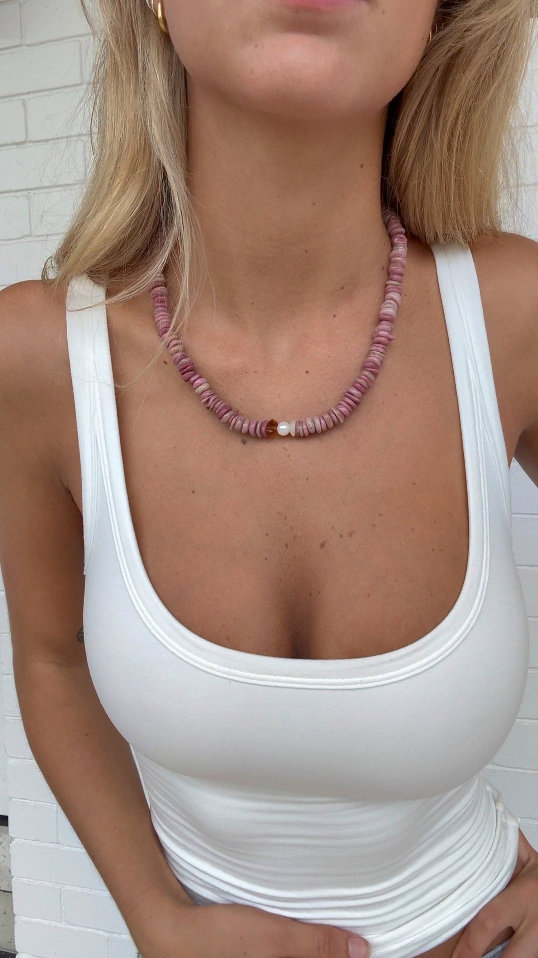 The Rosa Necklace with freshwater pearl - Meadow CollectiveNecklaces