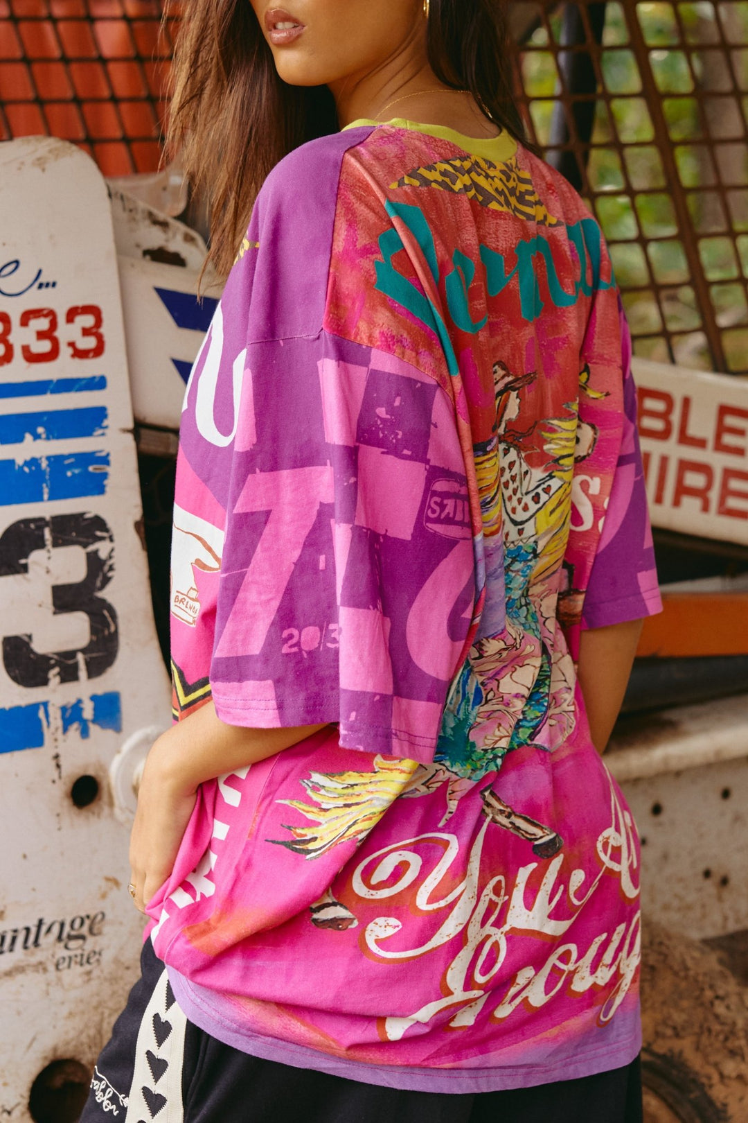 The Very Oversized Be - Youtiful - You Are Enough Tee (it’s gangster tee) - Pink - Meadow Collectiveoversized tee