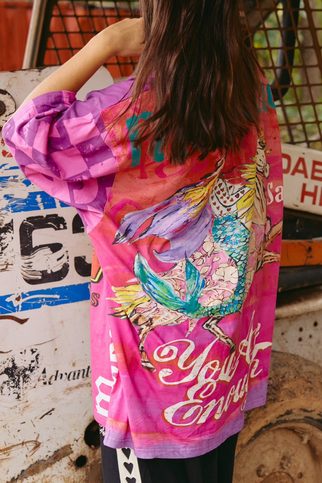 The Very Oversized Be - Youtiful - You Are Enough Tee (it’s gangster tee) - Pink - Meadow Collectiveoversized tee