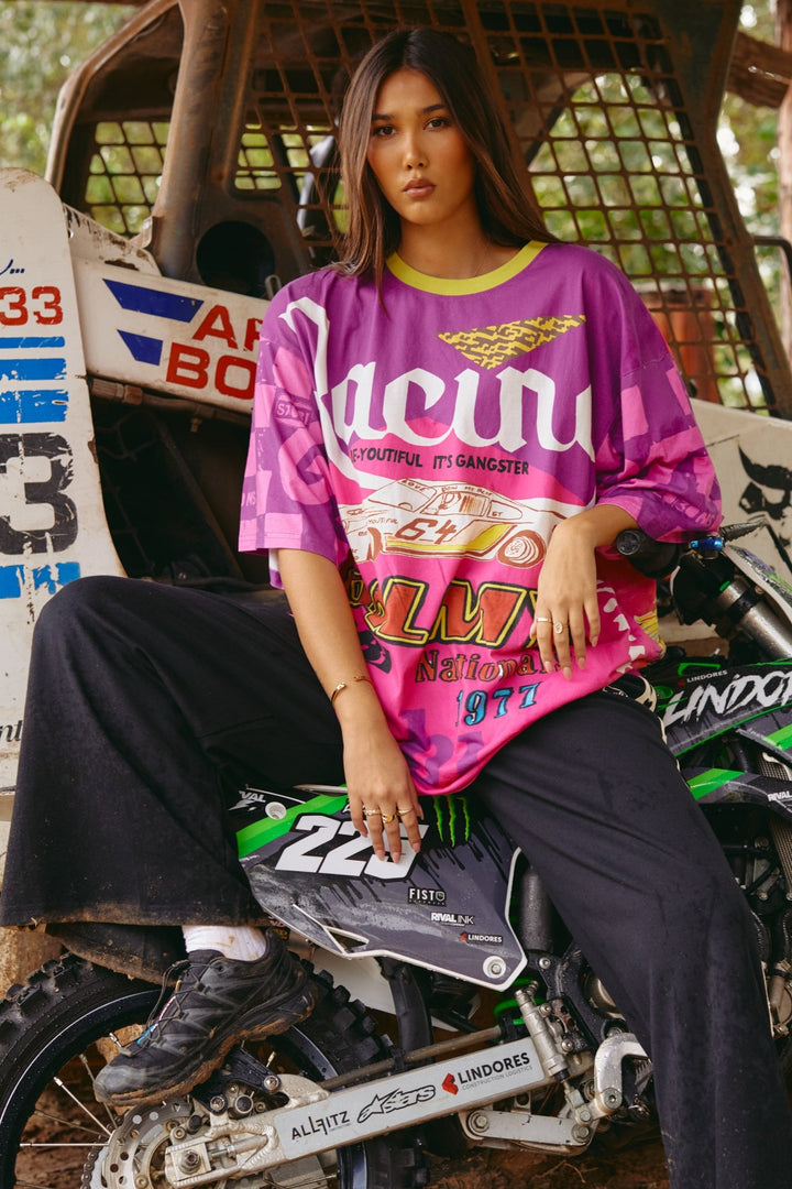 The Very Oversized Be - Youtiful - You Are Enough Tee (it’s gangster tee) - Pink - Meadow Collectiveoversized tee