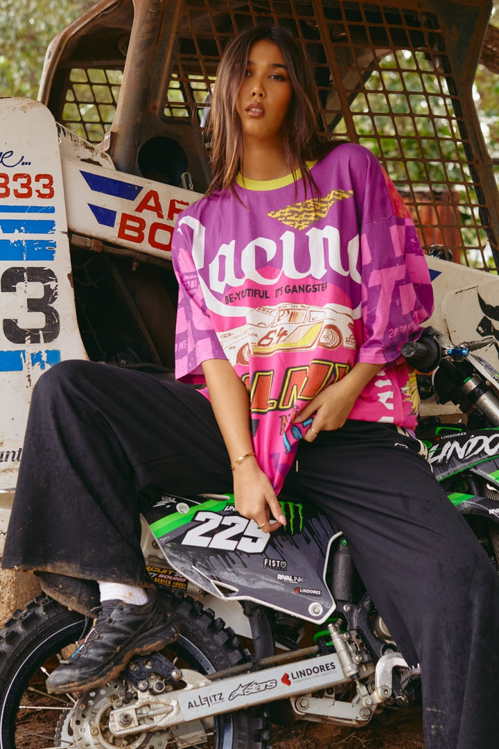 The Very Oversized Be - Youtiful - You Are Enough Tee (it’s gangster tee) - Pink - Meadow Collectiveoversized tee