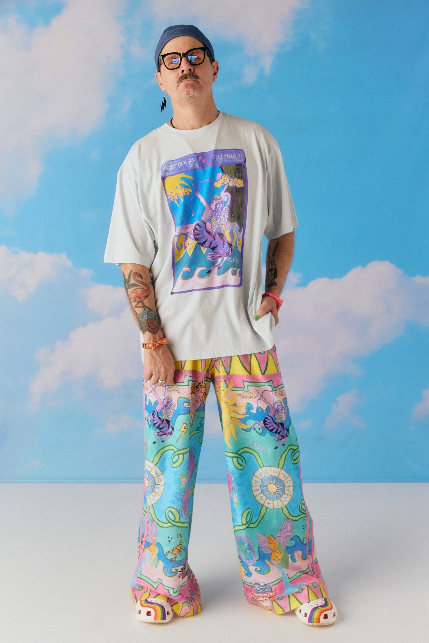 The Very Oversized Sagittarius Tee - Light Sky Blue - Meadow Collective