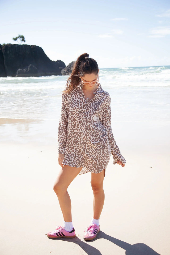 Tigeress Leopard Print Shirt Dress - Meadow Collectiveshirt dress