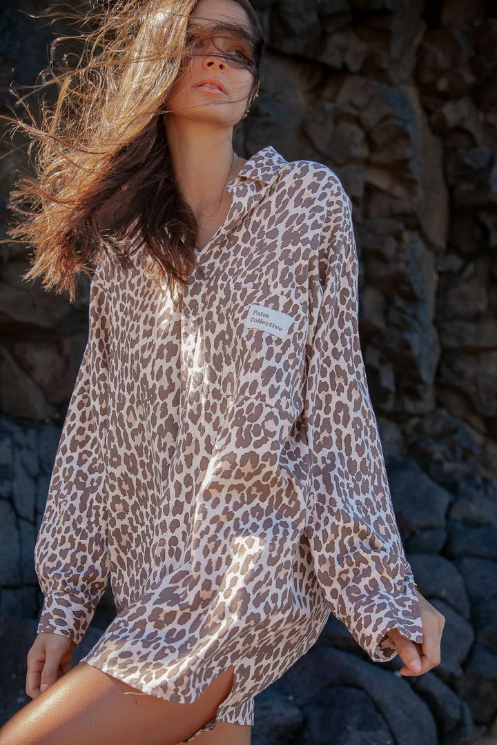Tigeress Leopard Print Shirt Dress - Meadow Collectiveshirt dress