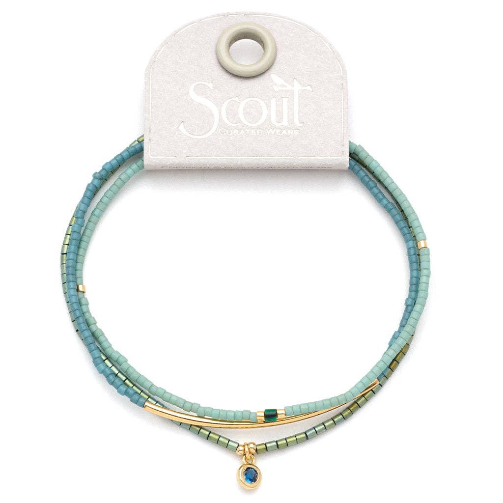 Tonal Chromacolor Miyuki Bracelet Trio - Turquoise/Gold - Meadow Collectivebracelet